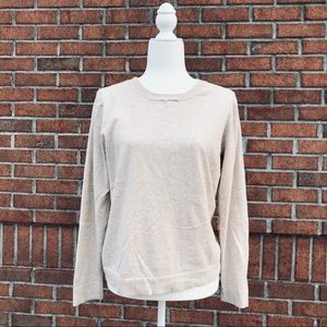 J Crew Beige Pullover Sweater Size L - 100% cotton